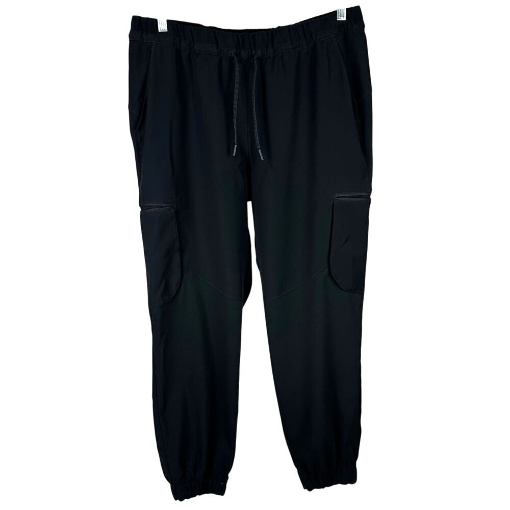 Lululemon Relaxed Mid-Rise Cargo Pant Black Women's Size 14 Excellent Condition